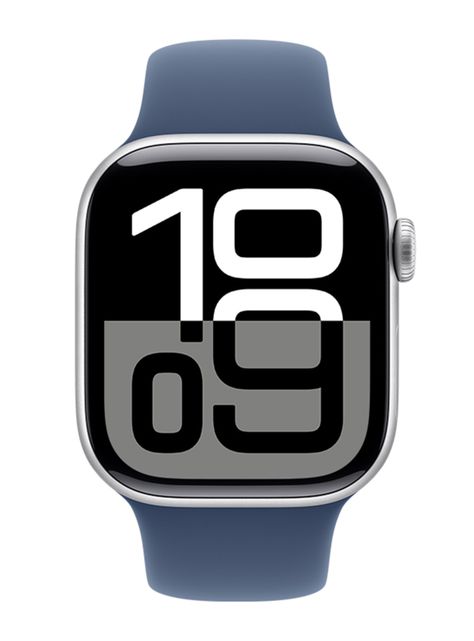Apple Watch Series 10 GPS Caja Aluminio Plata 42mm Correa Deportiva Azul Denim Talla S/M-1
