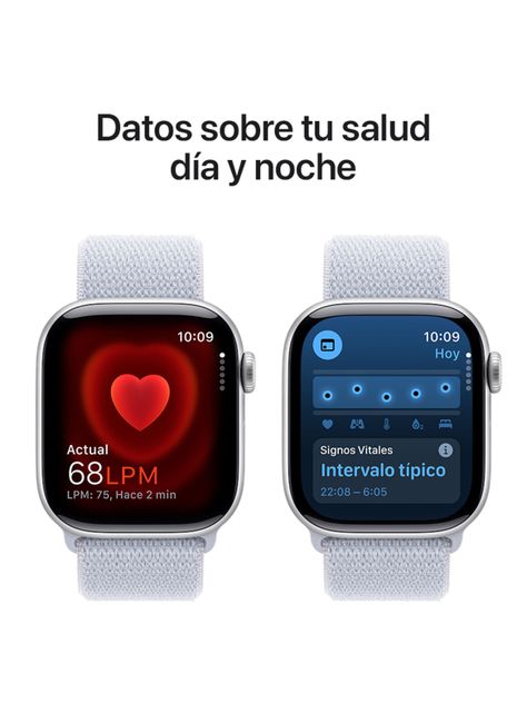 Apple Watch Series 10 GPS Caja Aluminio Plata 42mm Correa Loop Deportiva Azul Nube-4