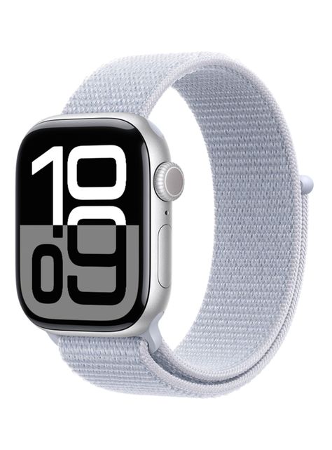 Apple Watch Series 10 GPS Caja Aluminio Plata 42mm Correa Loop Deportiva Azul Nube-0