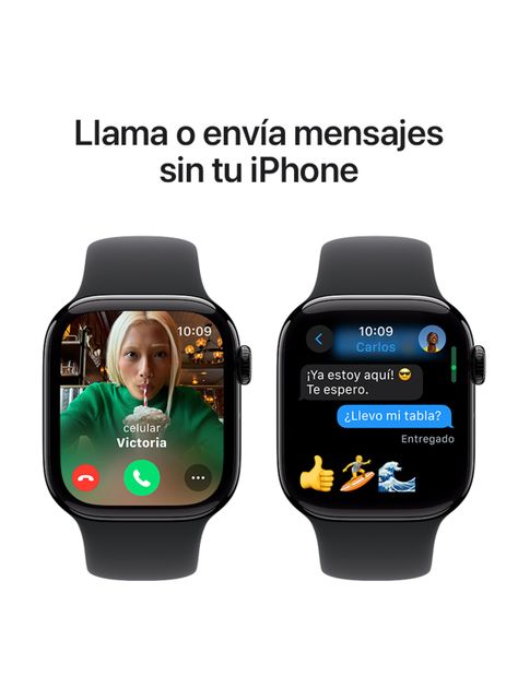 Apple Watch Series 10 GPS Caja Aluminio Negro Azabache 42mm Correa Deportiva Negra Talla M/L-6