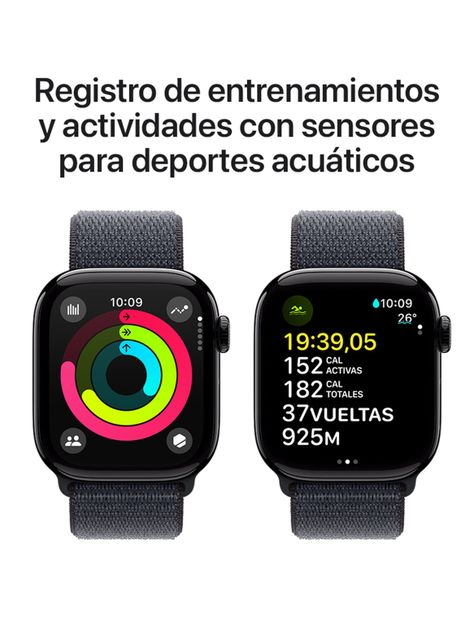 Apple Watch Series 10 GPS Caja Aluminio Negro Azabache 42mm Correa Loop Deportiva Tinta-3