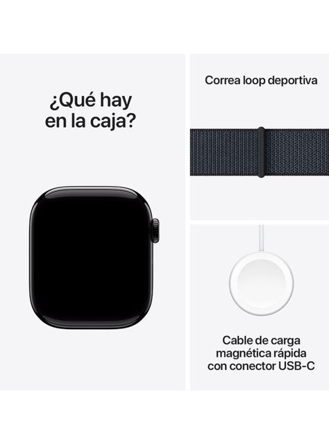 Apple Watch Series 10 GPS Caja Aluminio Negro Azabache 42mm Correa Loop Deportiva Tinta-8