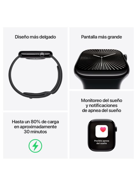 Apple Watch Series 10 GPS Caja Aluminio Oro Rosado 42mm Correa Deportiva Rosado Rubor Talla S/M-2