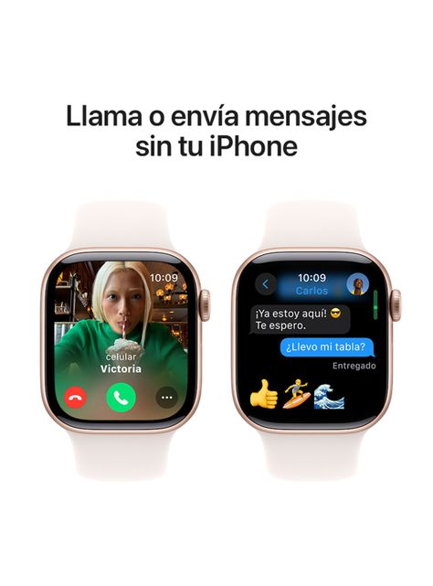 Apple Watch Series 10 GPS Caja Aluminio Oro Rosado 42mm Correa Deportiva Rosado Rubor Talla S/M-6