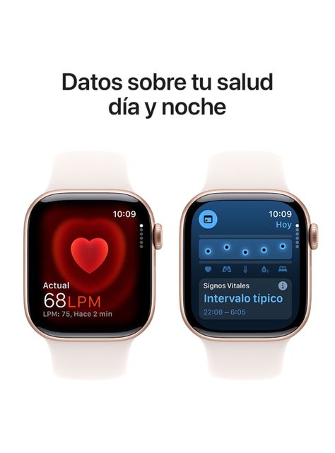 Apple Watch Series 10 GPS Caja Aluminio Oro Rosado 42mm Correa Deportiva Rosado Rubor Talla S/M-4