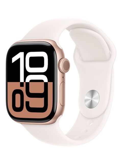 Apple Watch Series 10 GPS Caja Aluminio Oro Rosado 42mm Correa Deportiva Rosado Rubor Talla S/M-0