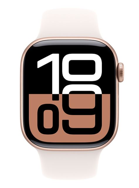 Apple Watch Series 10 GPS Caja Aluminio Oro Rosado 42mm Correa Deportiva Rosado Rubor Talla S/M-1