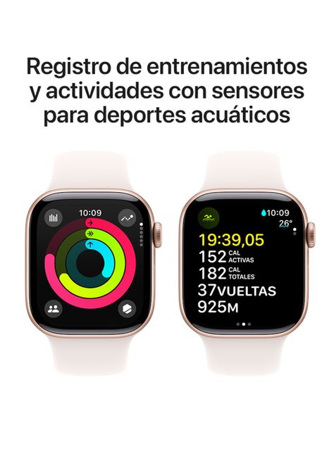 Apple Watch Series 10 GPS Caja Aluminio Oro Rosado 42mm Correa Deportiva Rosado Rubor Talla S/M-3