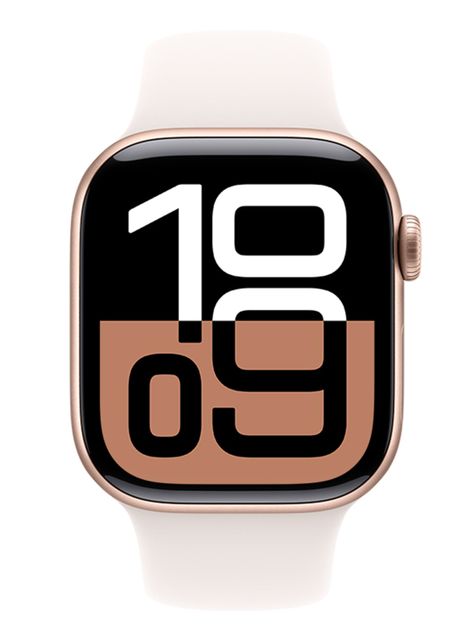 Apple Watch Series 10 GPS Caja Aluminio Oro Rosado 42mm Correa Deportiva Rosado Rubor Talla M/L-1
