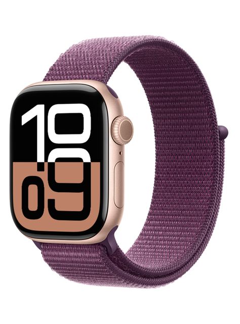 Apple Watch Series 10 GPS Caja Aluminio Oro Rosado 42mm Correa Loop Deportiva Ciruela-0