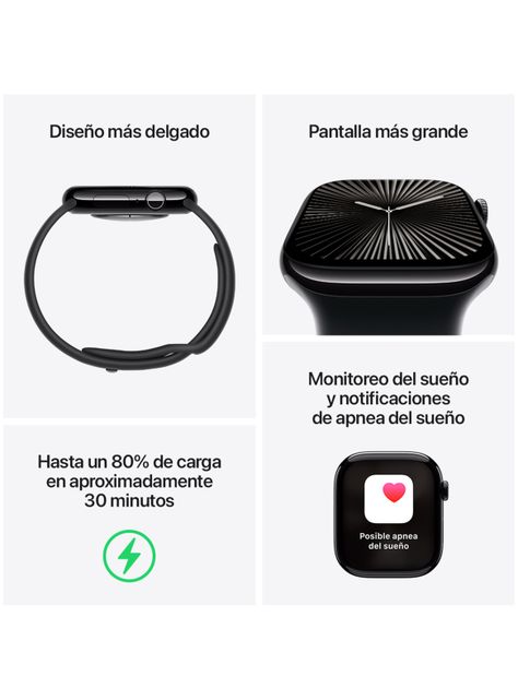 Apple Watch Series 10 GPS Caja Aluminio Oro Rosado 42mm Correa Loop Deportiva Ciruela-2