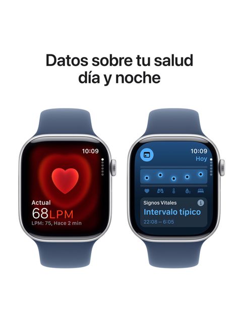 Apple Watch Series 10 GPS Caja Aluminio Plata 46mm Correa Deportiva Azul Denim Talla M/L-4