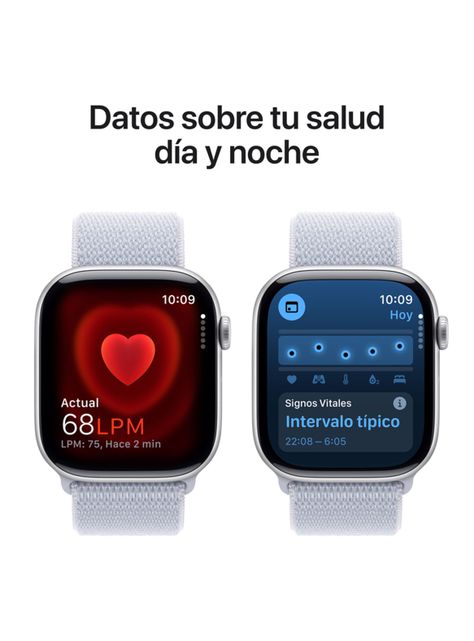 Apple Watch Series 10 GPS Caja Aluminio Plata 46mm Correa Loop Deportiva Azul Nube-4