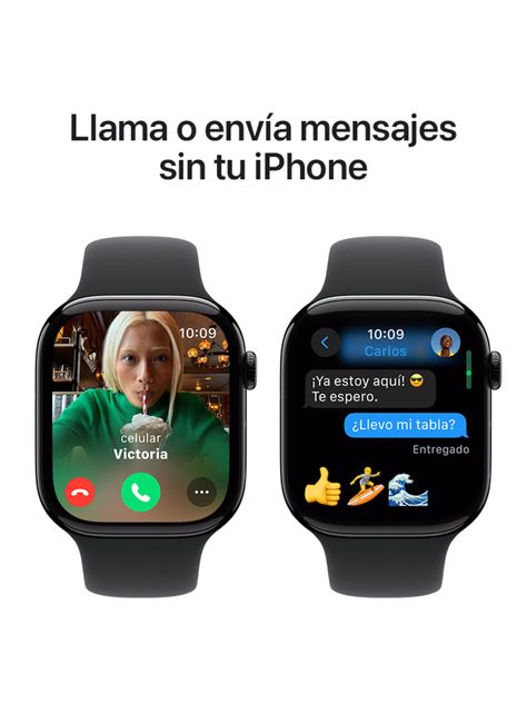 Apple Watch Series 10 GPS Caja Aluminio Negro Azabache 46mm Correa Deportiva Negra Talla M/L-6