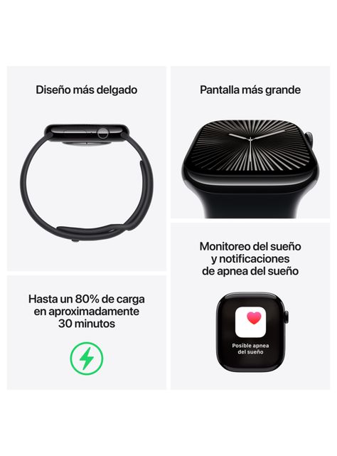 Apple Watch Series 10 GPS Caja Aluminio Oro Rosado 46mm Correa Deportiva Rosado Rubor Talla M/L-2