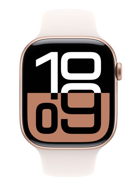 Apple Watch Series 10 GPS Caja Aluminio Oro Rosado 46mm Correa Deportiva Rosado Rubor Talla M/L-1