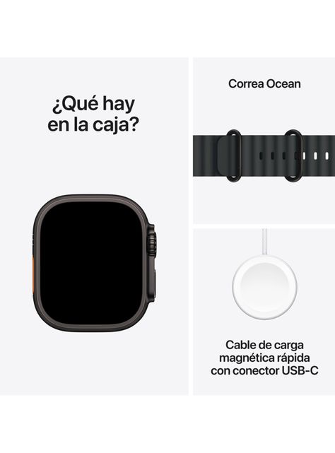 Apple Watch Ultra 2 GPS + Cellular Caja Titanio Negro 49 mm Correa Ocean Negra-8