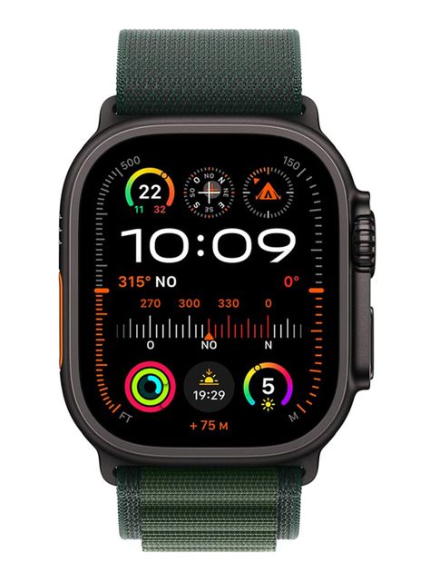 Apple Watch Ultra 2 GPS + Cellular Caja Titanio Negro 49 mm Correa Loop Alpine Verde Oscuro Talla M-1