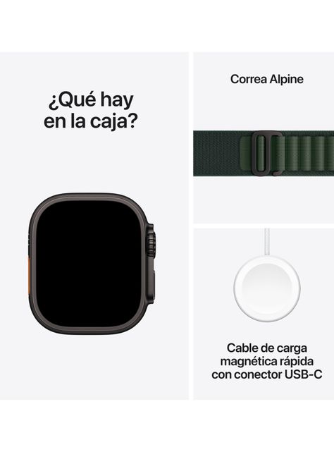 Apple Watch Ultra 2 GPS + Cellular Caja Titanio Negro 49 mm Correa Loop Alpine Verde Oscuro Talla L-8