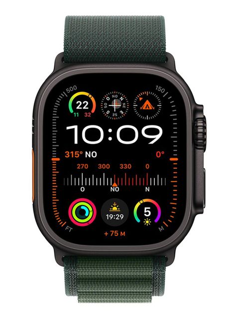 Apple Watch Ultra 2 GPS + Cellular Caja Titanio Negro 49 mm Correa Loop Alpine Verde Oscuro Talla L-1