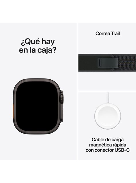 Apple Watch Ultra 2 GPS + Cellular Caja Titanio Negro 49 mm Correa Loop Trail Negra Talla M/L-8