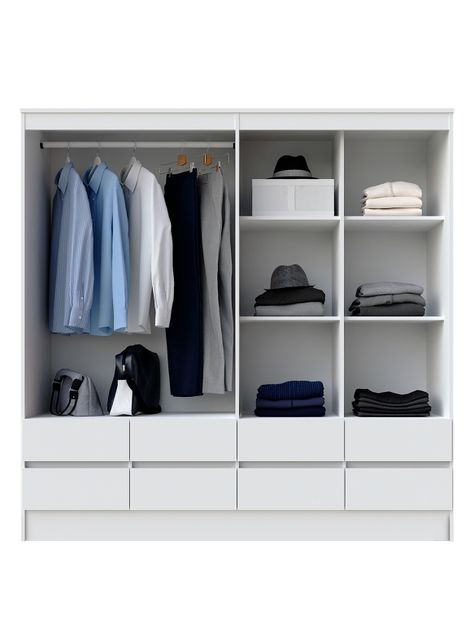 Clóset Maule 4 Puertas con Corredera 8 Cajones Blanco-2