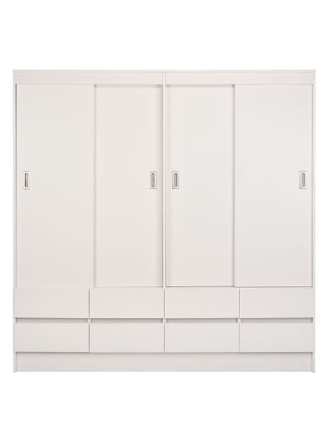 Clóset Maule 4 Puertas con Corredera 8 Cajones Blanco-0