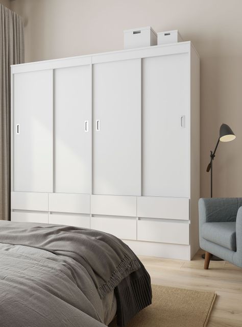 Clóset Maule 4 Puertas con Corredera 8 Cajones Blanco-3
