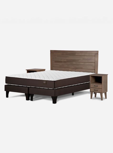 Cama Ergo T 2 Plazas Base Dividida Sicilia Café Oscuro-0