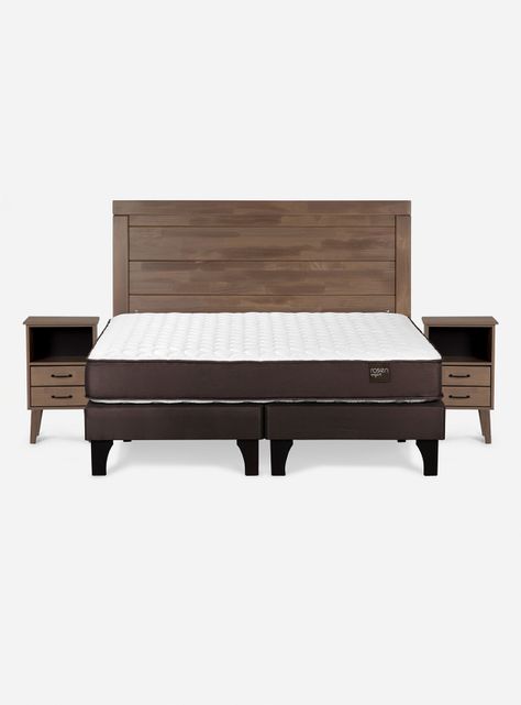 Cama Ergo T 2 Plazas Base Dividida Sicilia Café Oscuro-1