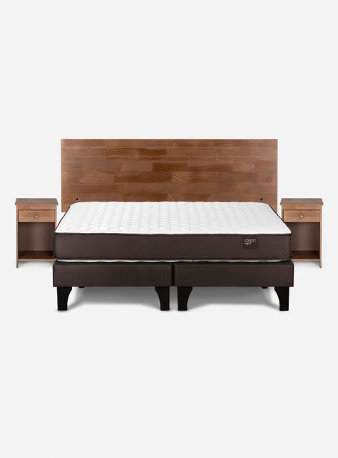 Cama Ergo T 2 Plazas Base Dividida Tabor Caramelo-1