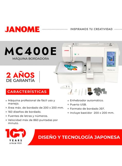Máquina Bordadora MC400E Blanco-5