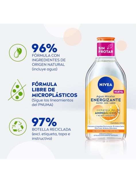 Desmaquillante Agua Micelar Energy 400ml Nivea-2