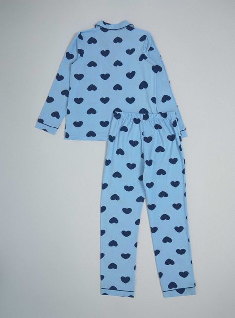 Pijama Full Estampado ,Camisero ,Tacto Peach-1