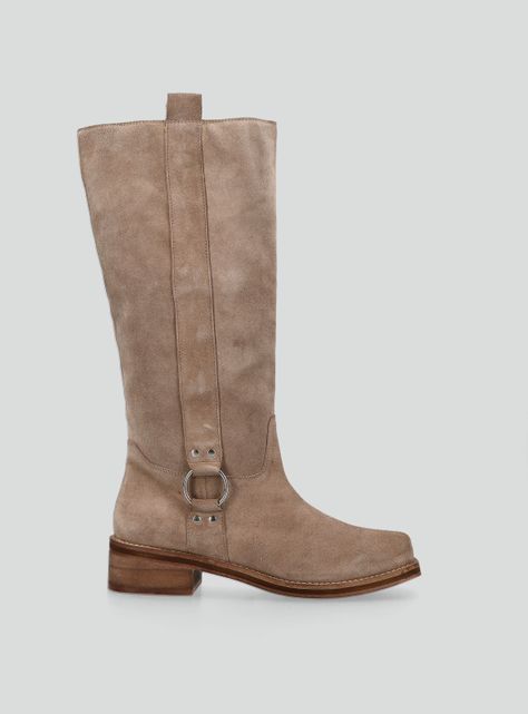 Bota Cuero con Hebilla Biker Mujer-1