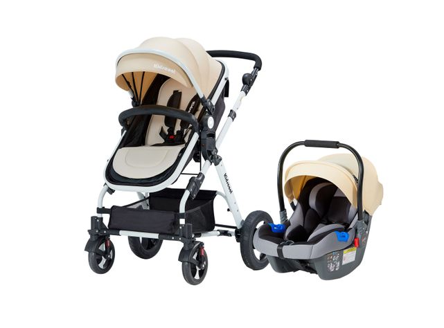 Coche Cuna Travel System Beige Kidscool-0