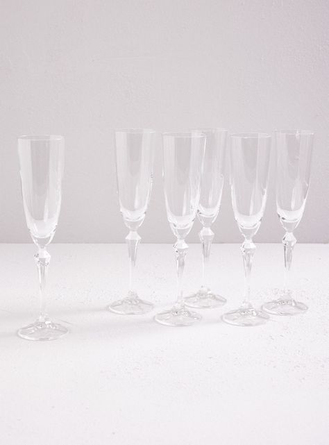 Set 6 Copas Cristal Elizabeth Champaña-0