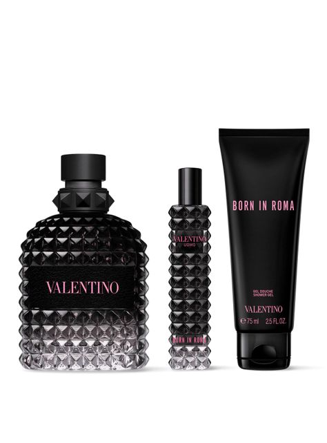 Set Perfume Born In Roma Uomo EDT Hombre 100ml + 15ml + Gel de Ducha 75ml Valentino-0