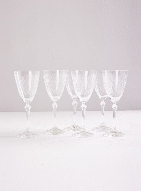 Set 6 Copas Cristal Tallado Elizabeth Tinto 350 ml-0