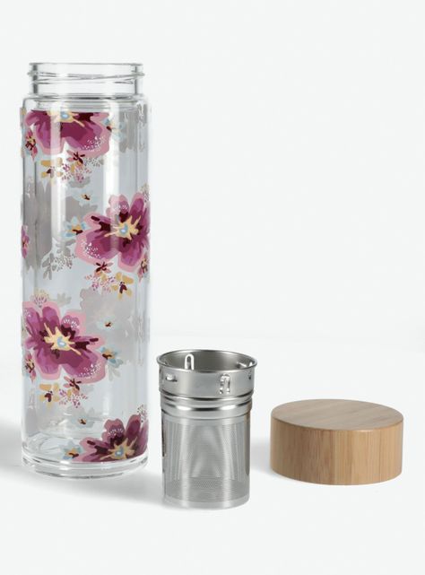 Botella Infusora Floral Vidrio 400 ml Sarah Miller-1