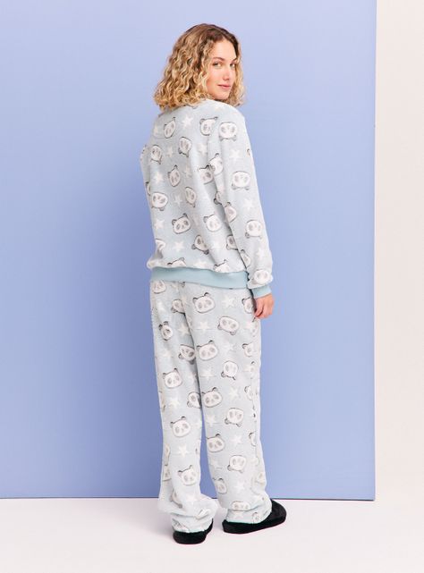 Pijama Largo Coral Embosse-5