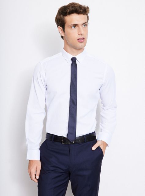 Camisa Slim Fit en Texturas-0