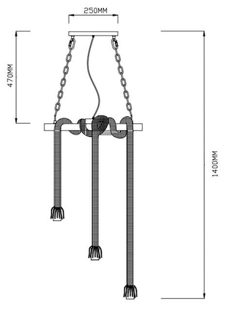 Lámpara Colgar 3 Luces Rope 2.0 E27-3