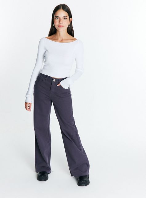 Sweater Crop Cuello Bardot-4