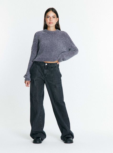 Sweater Cuello Redondo con Apertura-4