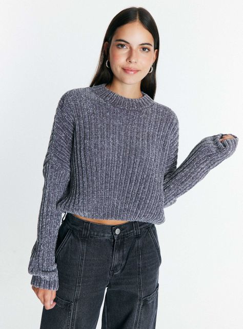 Sweater Cuello Redondo con Apertura-0