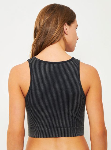 Peto Seamless Rib Escote Halter con Acid Wash-1