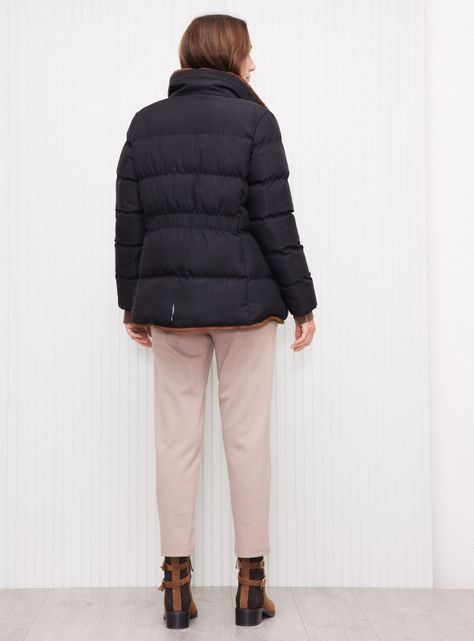 Parka Quilt Tela Suave Impermeable Elástico en Cintura-5