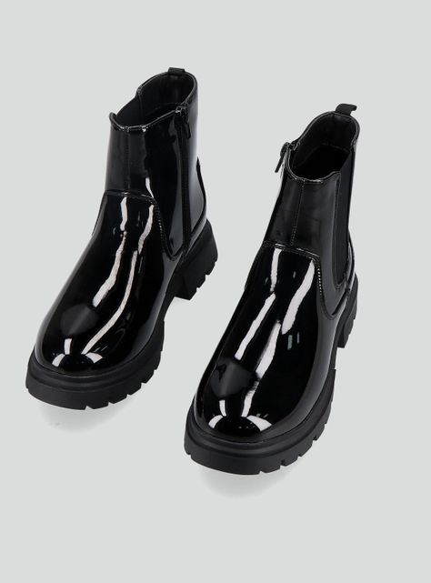 Botín Chelsea Boot Look Charol Niña-3