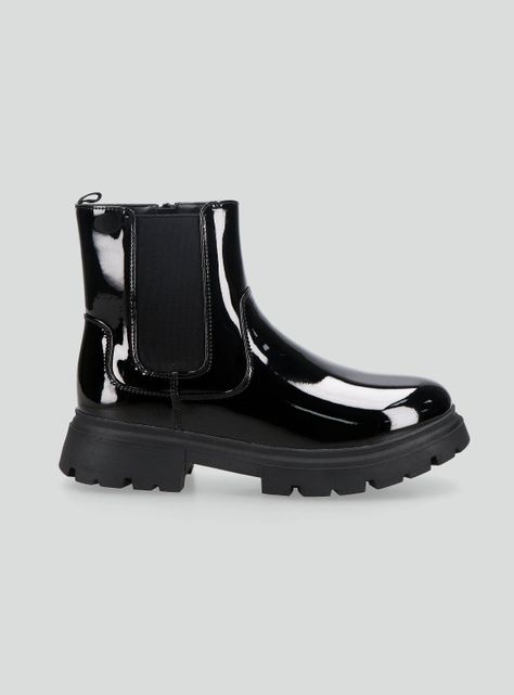 Botín Chelsea Boot Look Charol Niña-0
